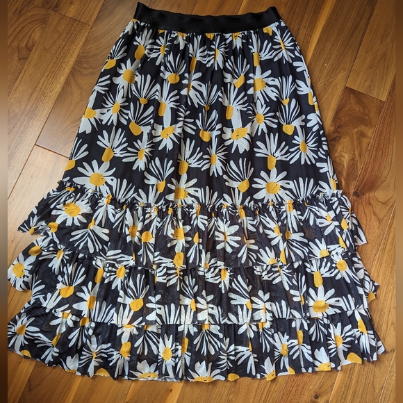 Eva Franco (Anthropologie) Daisy Tiered Midi Skirt size medium - Picture 5 of 10